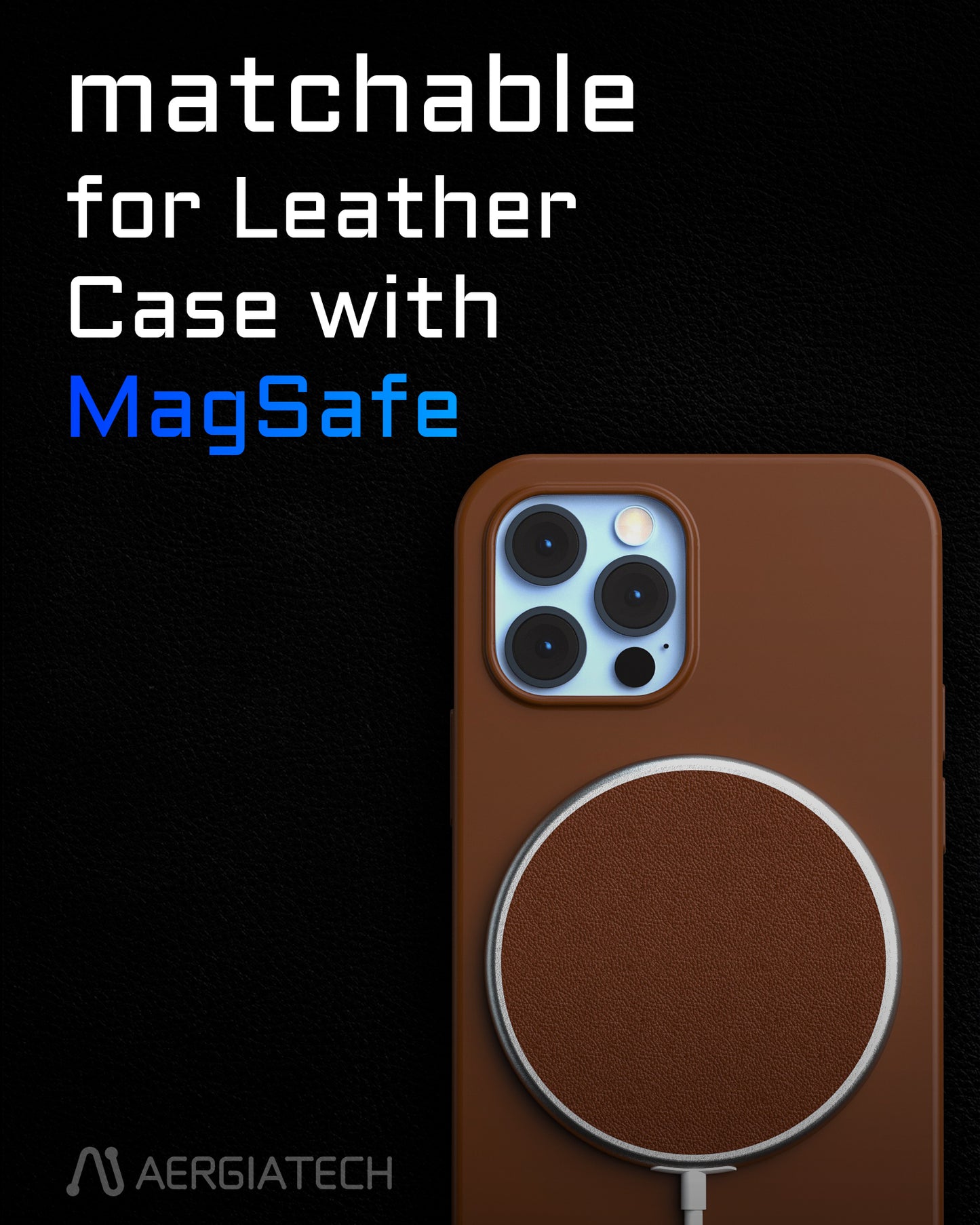 Aergiatech 15W Max Fast Wireless Charging Pad(Brown)