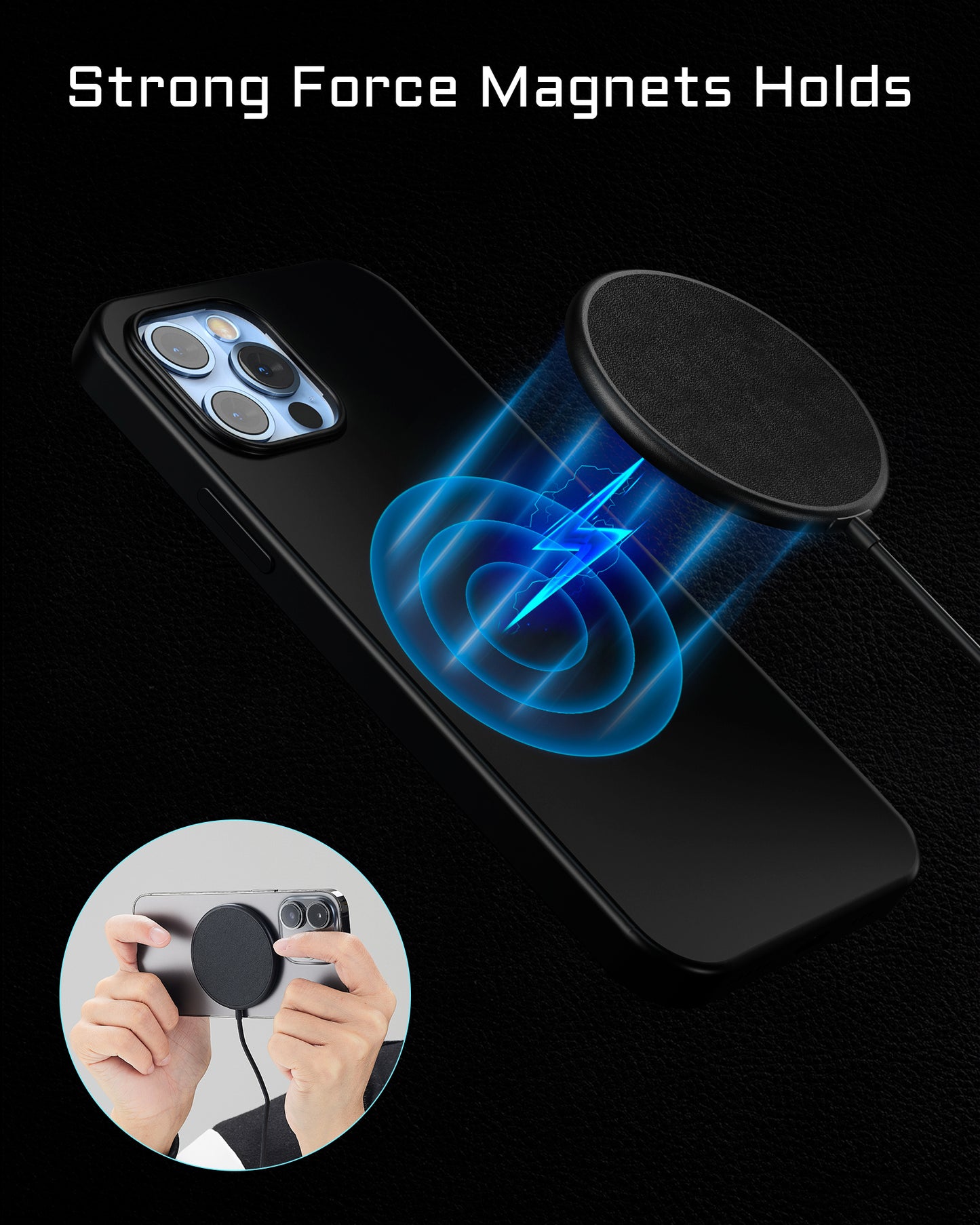 Aergiatech 15W Max Fast Wireless Charging Pad(Black)