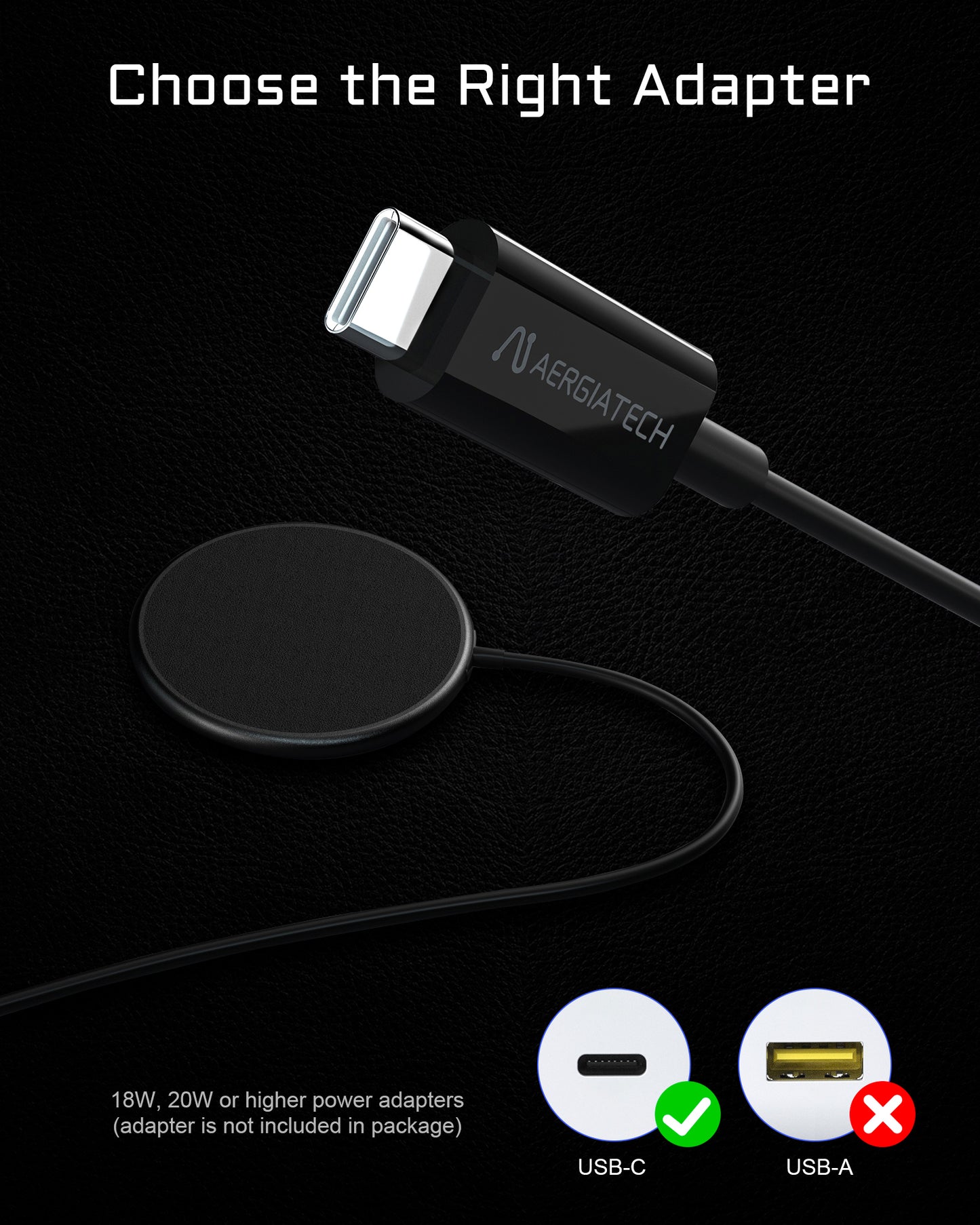 Aergiatech 15W Max Fast Wireless Charging Pad（Black）